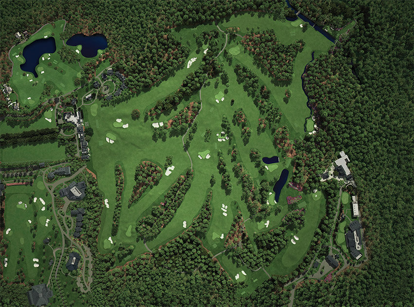 Augusta National Golf Course aerial view