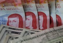 Mexican pesos and US dollars