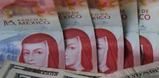 Mexican pesos and US dollars