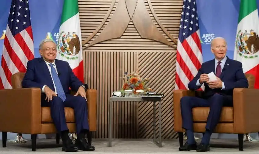 President Andrés Manuel López Obrador and President Joe Biden at the APEC summit