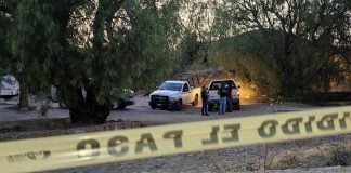 A crime scene in Zacatecas in May 2024