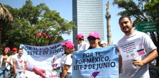 Members of a youth voting drive in Mexico City