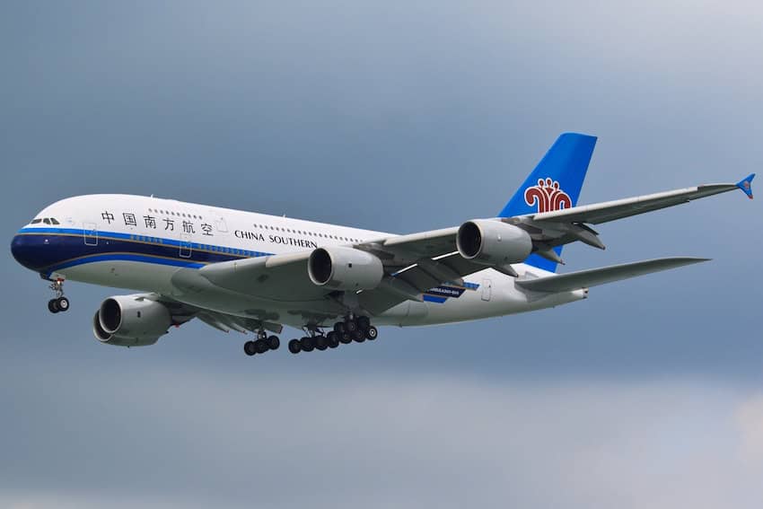 A China Southern airplane flying