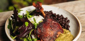 A plate of Mexican chicken at Bombera, Oakland
