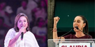 Xóchitl Gálvez and Claudia Sheinbaum at their final campaign events