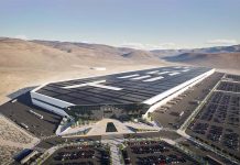 aerial view of a Tesla gigafactory in Nevada