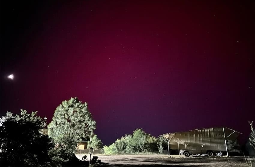 A photo of the aurora borealis in Mexico
