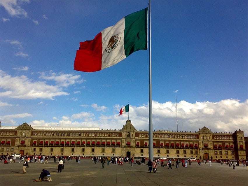 The Mexican flag has long flown over Mexico City's Zócalo.