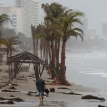 A storm on a beach on the Pacific coast