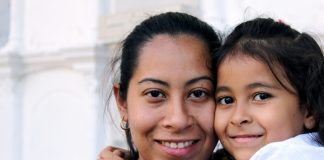 A Mexican woman and her daughter