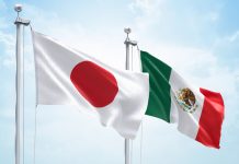 Japan and Mexico flags