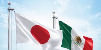 Japan and Mexico flags