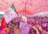 Presidential opposition candidate Xóchitl Gálvez waves a Mexican flag at a rally in Matamoros, Tamaulipas, last week.