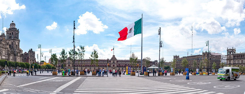 Mexico City's Zócalo, before it became pedestrian-only