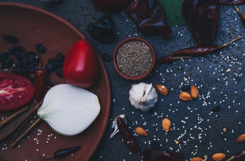 Ingredients to prepare Oaxacan mole