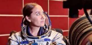 Katya Echazarreta using a Space suit