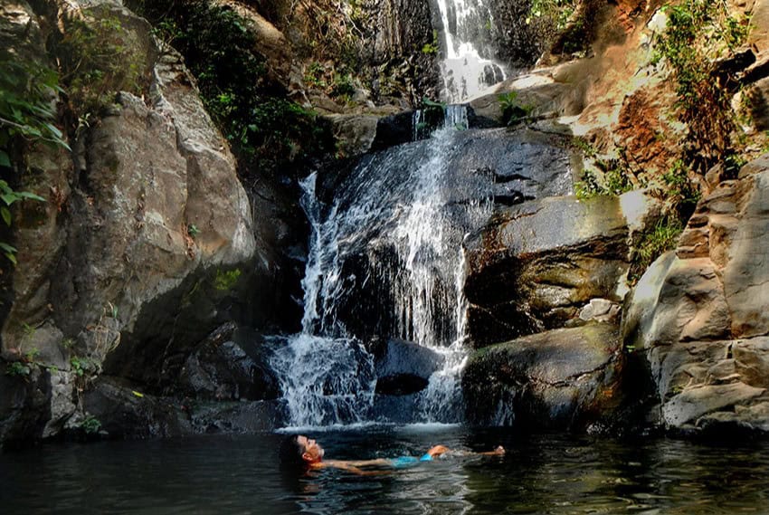 The second waterfall at Los Azules. Watch the dragonflies as you float on your back.