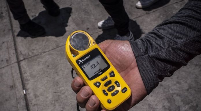Third heat wave lingers as hurricane season starts in the Atlantic A thermometer that reads 42.4 degrees Celsius in Monterrey, Mexico