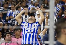 A Monterrey FC player celebrates