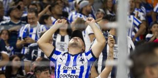 A Monterrey FC player celebrates