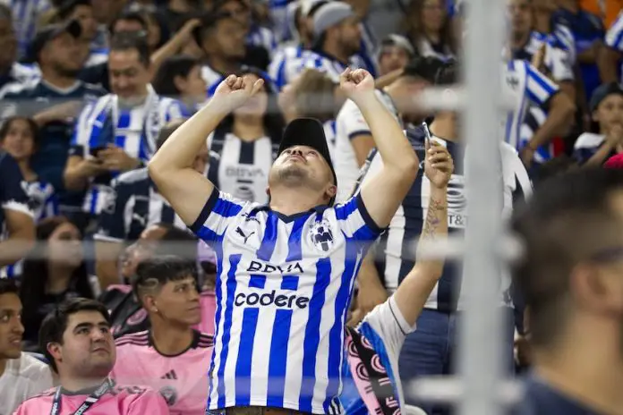 A Monterrey FC player celebrates