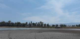 A lake with low water levels in Toluca