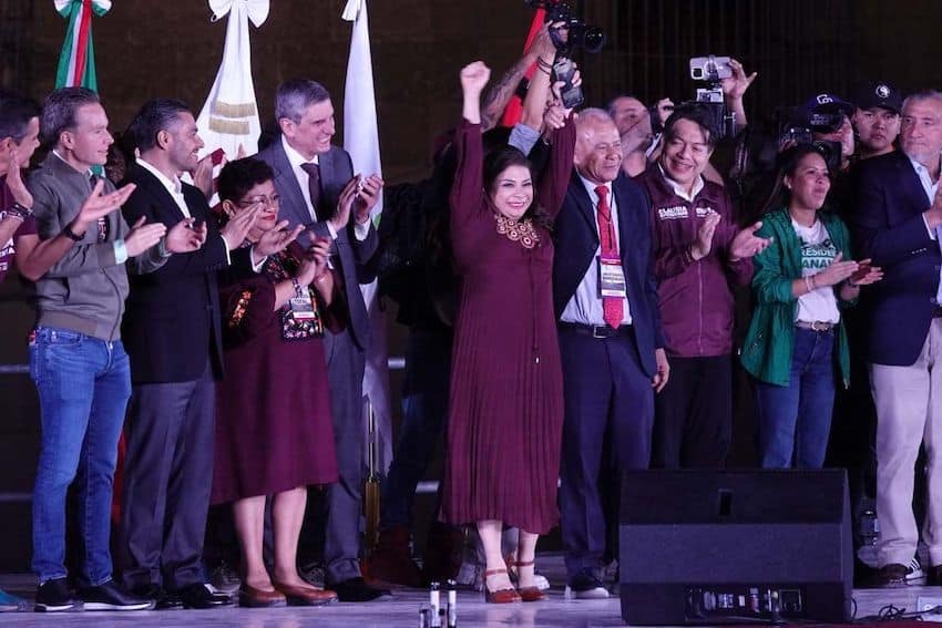 Brugada briefly took the stage at Mexico City's Zócalo on Sunday night before president-elect Claudia Sheinbaum addressed the crowd. 