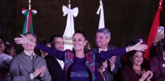 Claudia Sheinbaum in the Zócalo