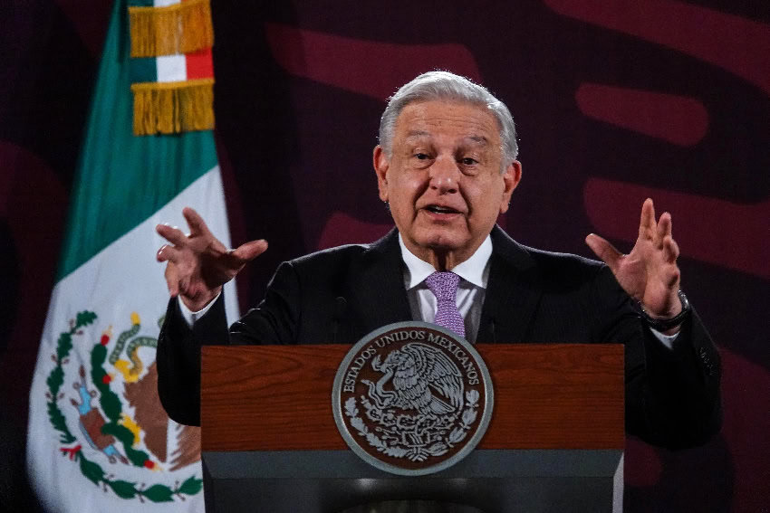 Andrés Manuel López Obrador at his morning press conference