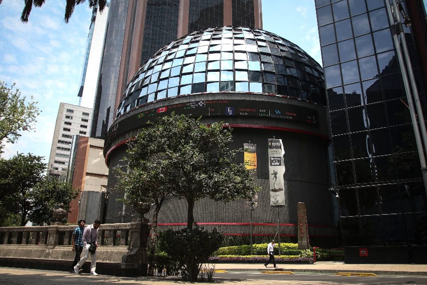 Mexican stock exchange building in Mexico City