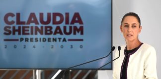 Claudia Sheinbaum at a press conference