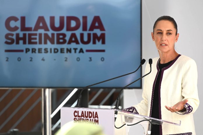 Claudia Sheinbaum at a press conference