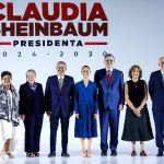 President-elect Claudia Sheinbaum with six newly announced cabinet members