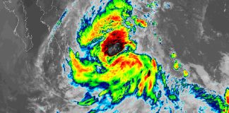 Tropical Storm Alberto satellite image