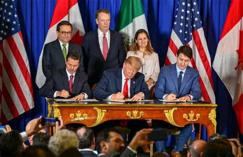 Signature of USMCA agreement in 2018