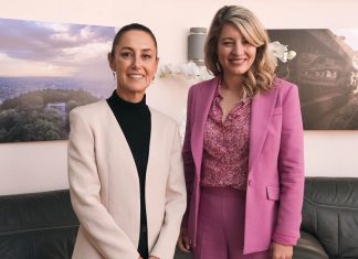 Claudia Sheinbaum meets with Canada’s Foreign Minister Claudia Sheinbaum and Mélanie Joly