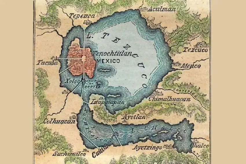 Valley of Tenochtitlan, as seen by Cortez