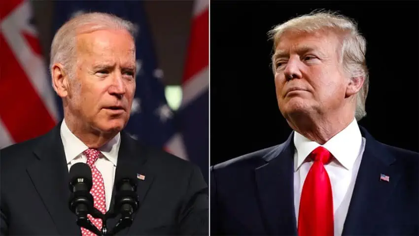 Joe Biden and Donald Trump in side by side photos
