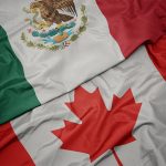 The flags of Canada and Mexico