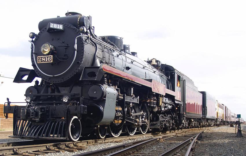 An old-fashioned black steam locomotive known as "The Empress." 