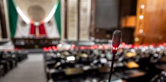 The Mexican Chamber of Deputies, the lower house of Mexico's Congress, in the San Lazaro Legislative Palace.