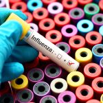 Test tube marked influenza