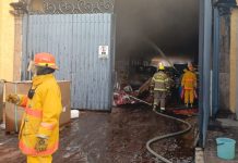 The La Rojeña distillery caught fire on Tuesday after a tank exploded.