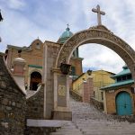 Front view of the Iglesia del Santo Cristo del Ojo de Agua in Ojo de Agua, Saltillo, Coahuila, Mexico, which is now a magical neighborhood