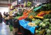 Fruits and vegetables at a market