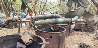 The authorities confiscated 3,920 kilograms of material presumed to be methamphetamine, along with precursor chemicals and lab materials.