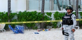 The boy and his family were on a beach behind Hotel Riu in the hotel zone of Cancún.
