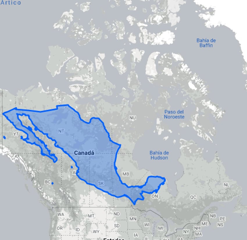 Canada and Mexico size comparison