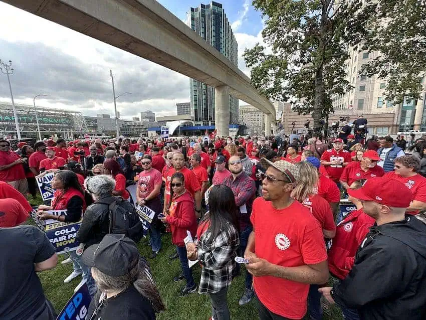 UAW workers on strike in the US