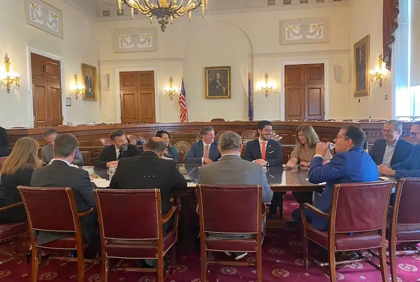 Casas at a recent meeting with the World Bank and members of the United States Congress.